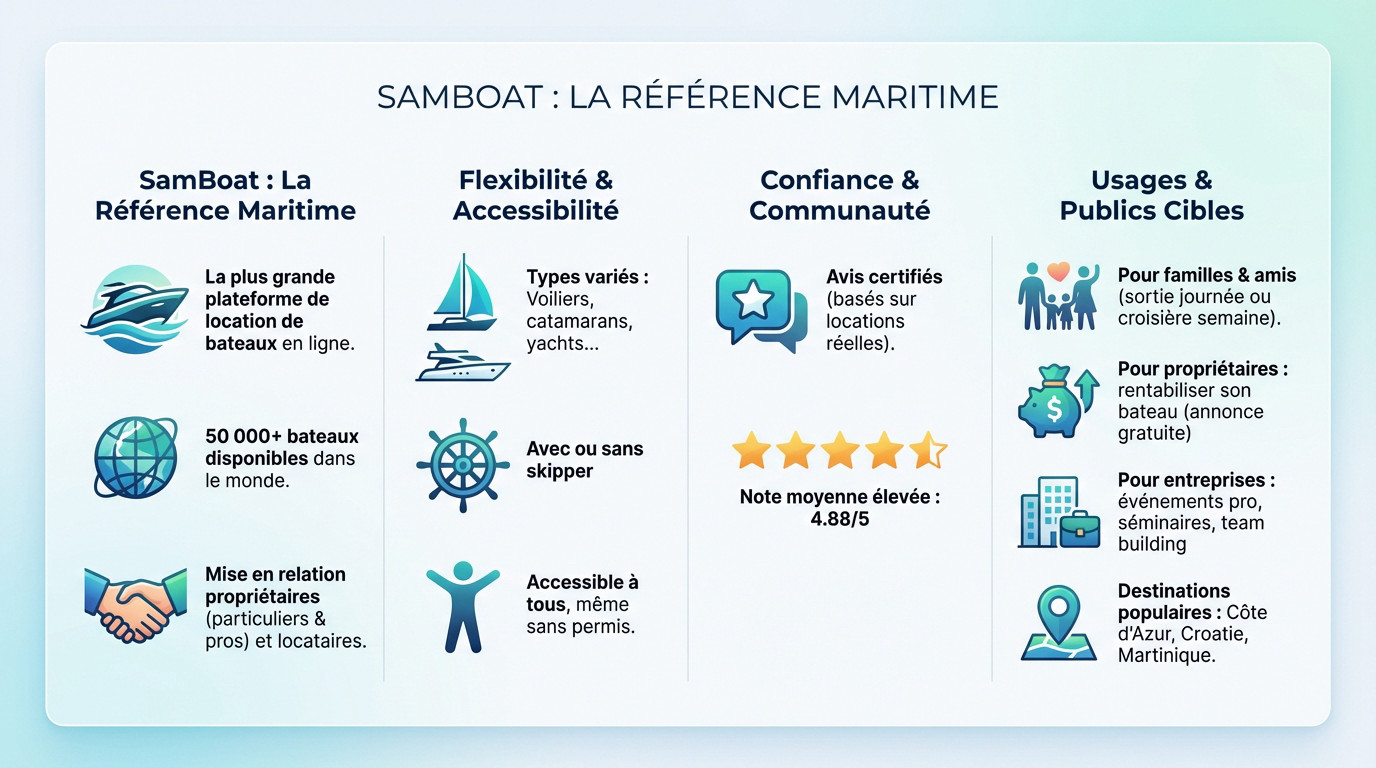 SamBoat plateforme de location de bateaux en mer et croisières