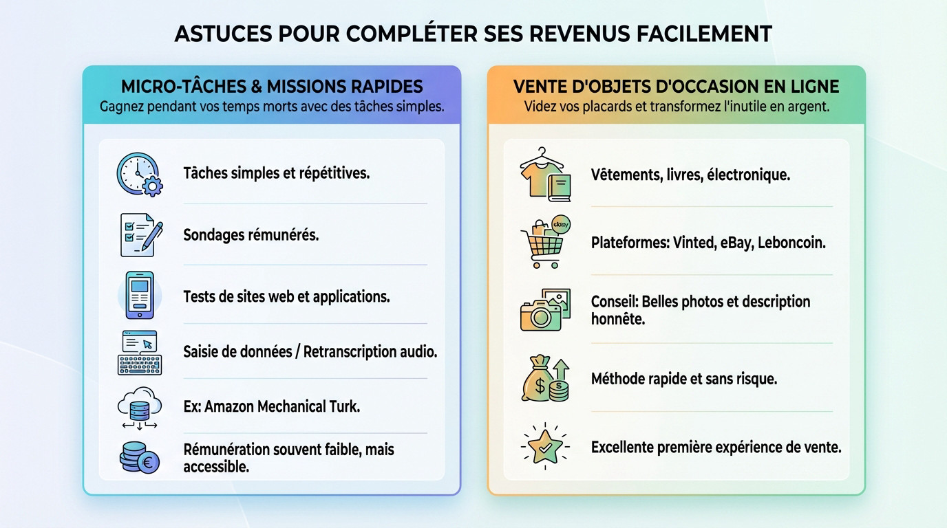 Faire de l'argent sur le web : le plan d'action complet 3 Personne utilisant un smartphone pour réaliser des micro-tâches rémunérées et gagner de l'argent en ligne