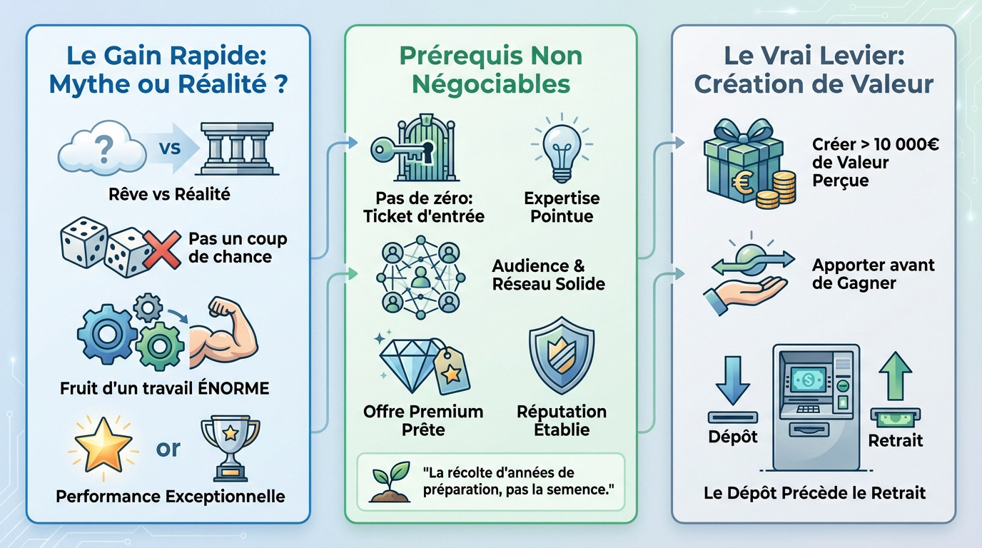 gagner 10000 euros en 1 journée 2 Comparaison entre le mythe de l'argent facile et la réalité du travail nécessaire pour gagner 10 000 euros en une journée