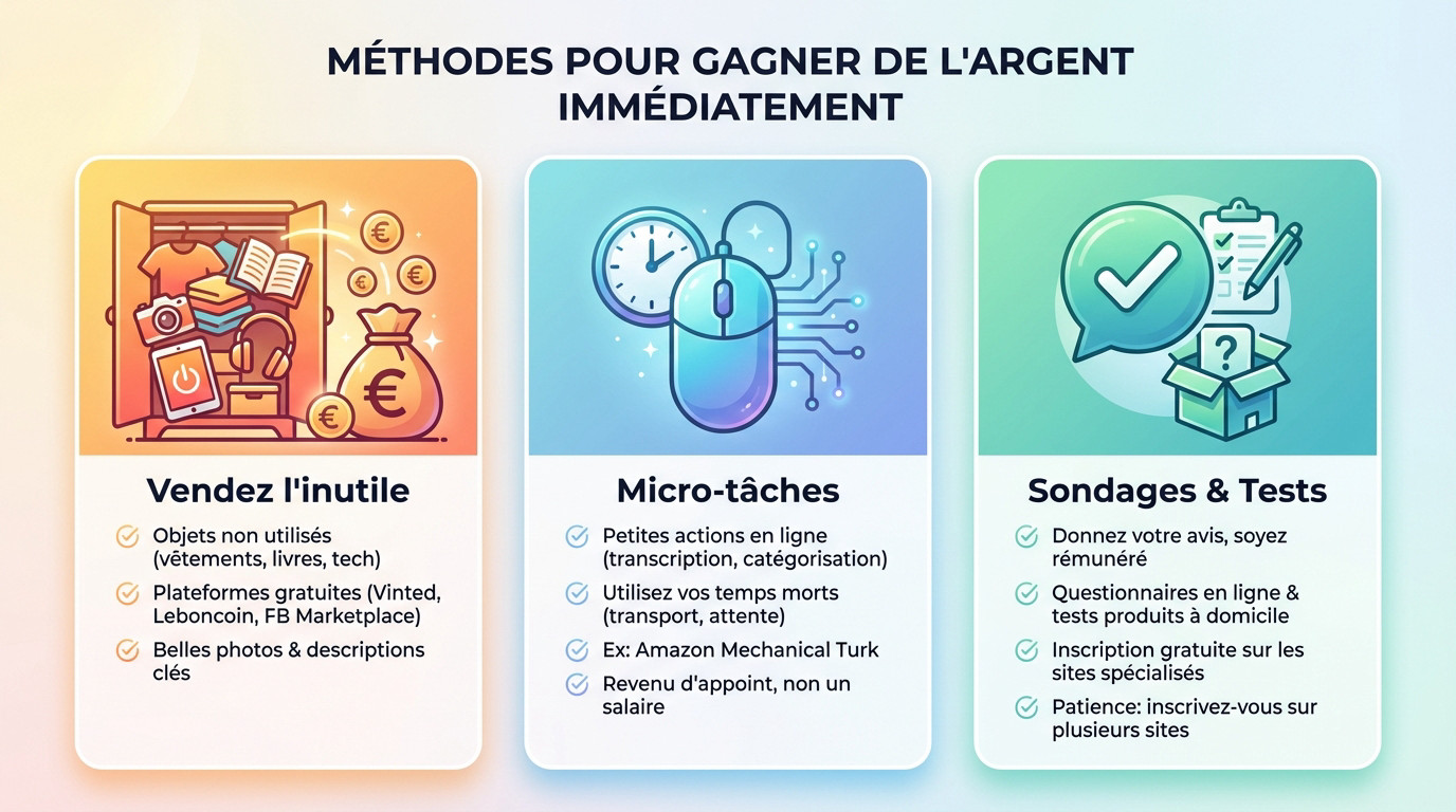 Femme travaillant sur son ordinateur portable depuis son canapé, illustrant comment gagner de l'argent chez soi sans investir