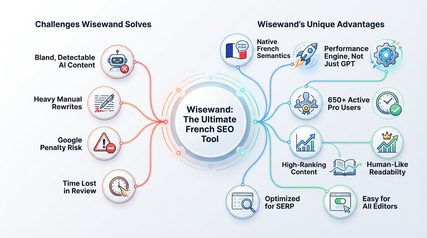 Wisewand Review: Rank Your Humanized SEO Content In 2026 2 Wisewand SEO tool interface showing high-quality content generation and advantages