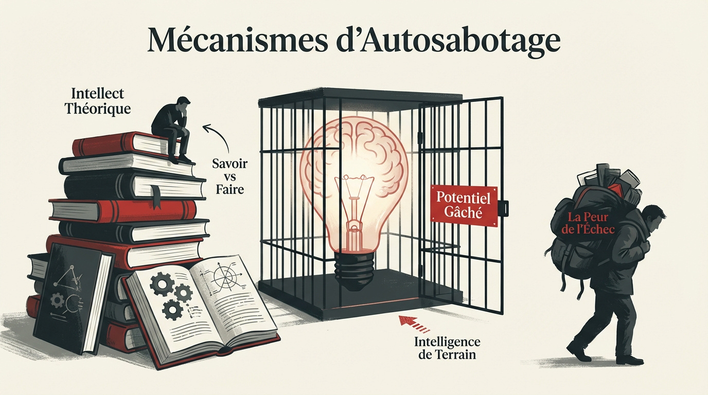 Schéma des mécanismes d'autosabotage qui bloquent le potentiel entrepreneurial