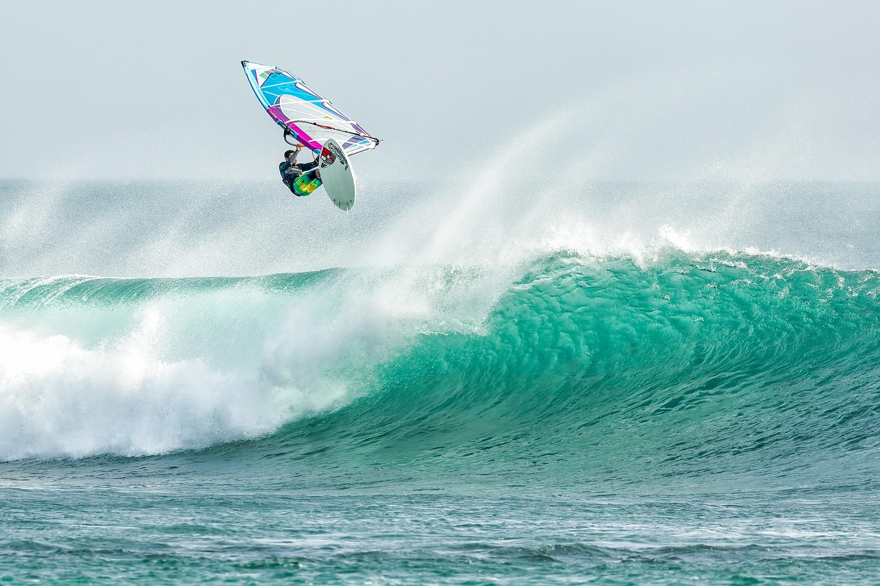windsurfing, surfing, surfer, sea, beautiful nature, nature background, wave, injection, nature, flying, java island, indonesia, nature wallpaper, hd wallpapers, hd wallpaper